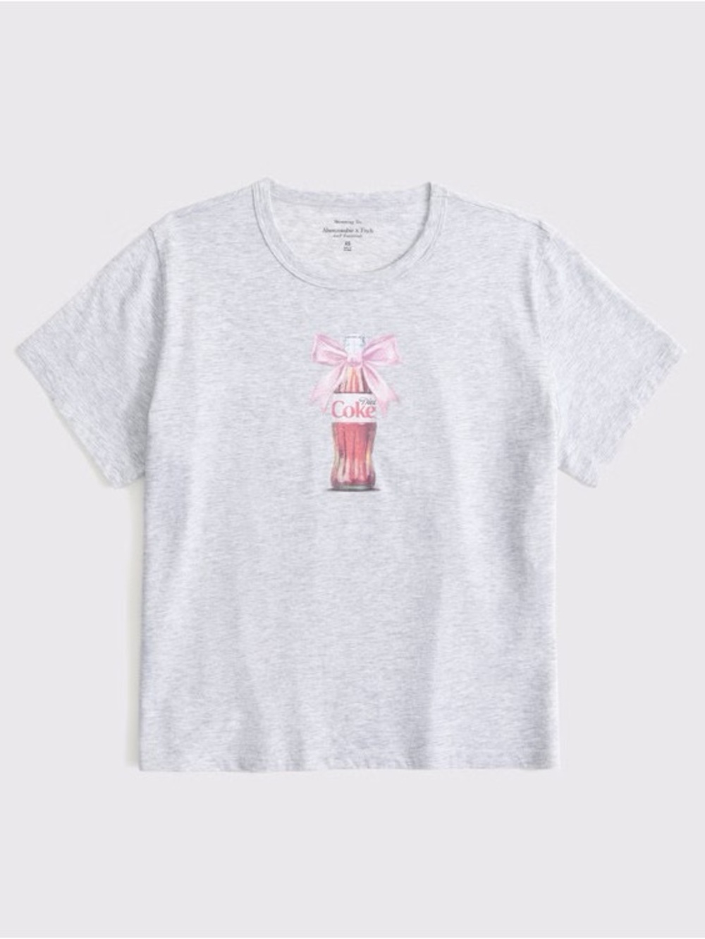 Abercrombie short sleeve body skimming Diet Coke bow tee shirt